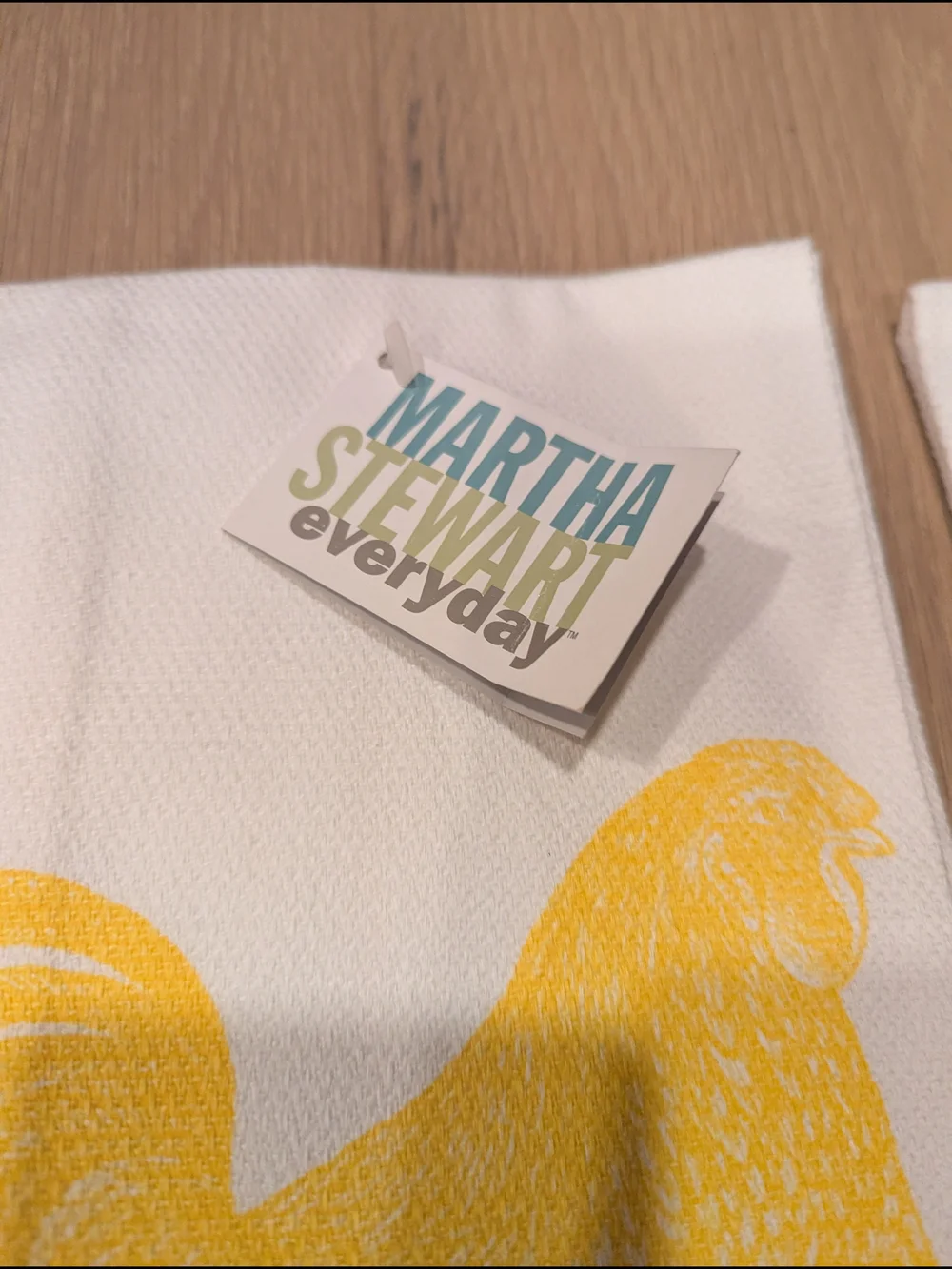 Vintage Martha Stewart Yellow Rooster Kitchen Towels - Set of 2